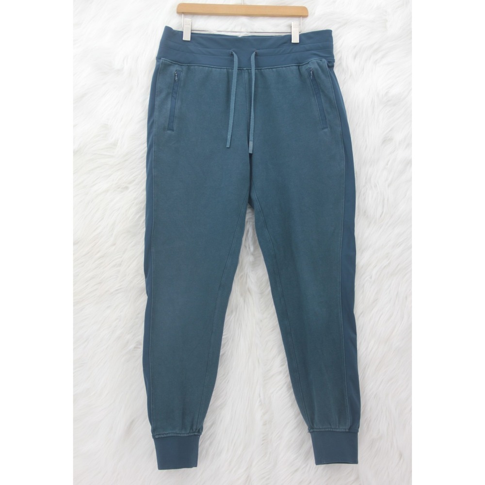 Lululemon Athletica Pants Womens 8 Teal Blue Joggers Scuba High Rise Tapered Zip